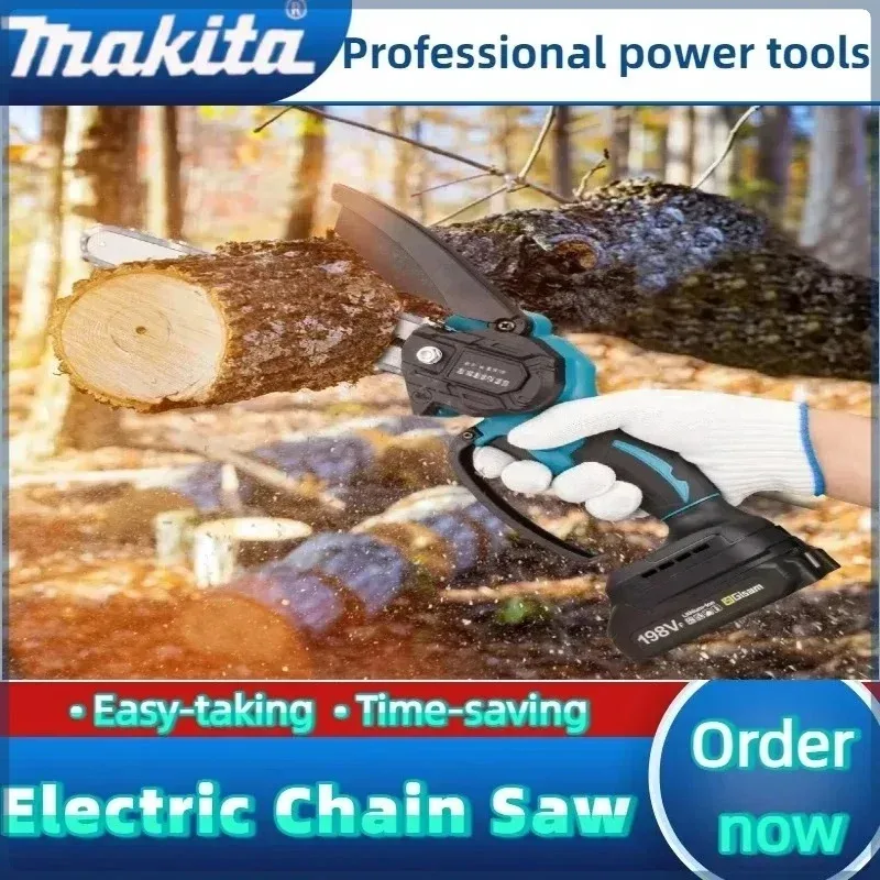 Makita 6 Inch Electric Saw Handheld Portable Wood Logging Chain saw Cordless Chain Saw Garden Pruning Wood Power Tool