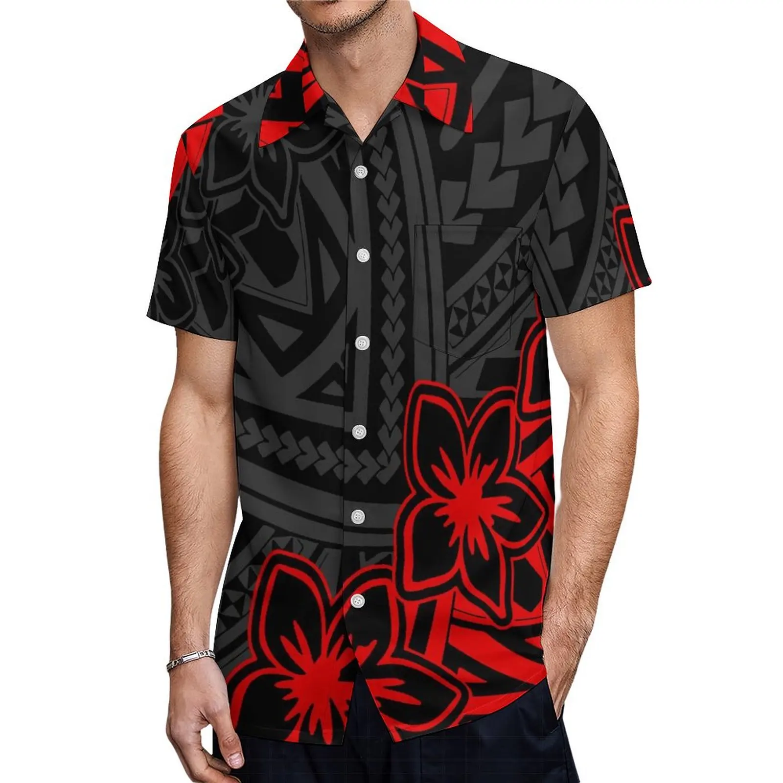 Novo design senhoras meninas topo e saia longa puletasi conjunto de duas peças e camisa havaiana dos homens meninos samoa polinésia família festa conjunto