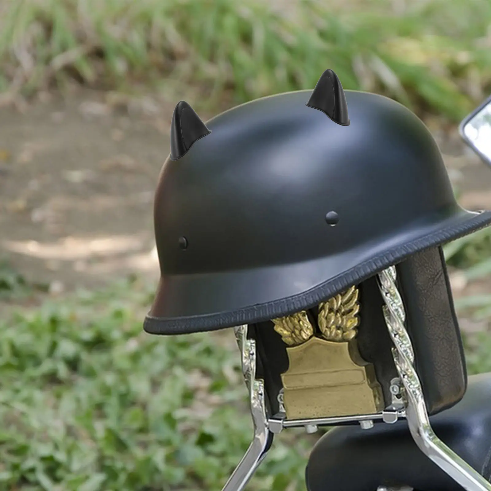 

Набор креативных аксессуаров в виде кошачьих ушек для мотоциклетных и скутерных шлемов: простая установка, компактный, милый декор, мультяшный дизайн