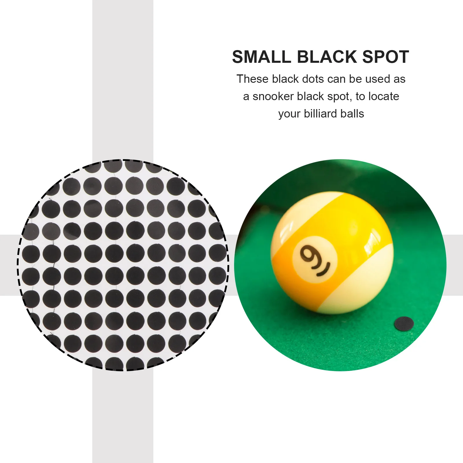 2 Sheets Billiard Black Spot Locating Sticker Table Tennis Mark Dot Pool Marking Spots Supply