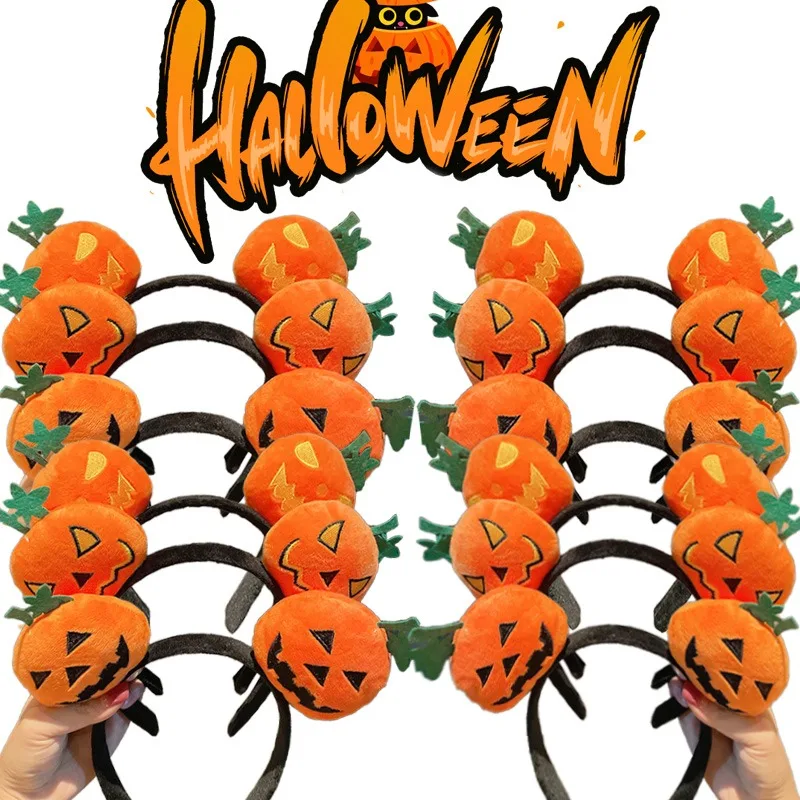 1/4Pcs Halloween Pumpkin Headband Cartoon Funny Decoration Devil Headband Festival Cosplay Doll Party Hair Accessories Headwear