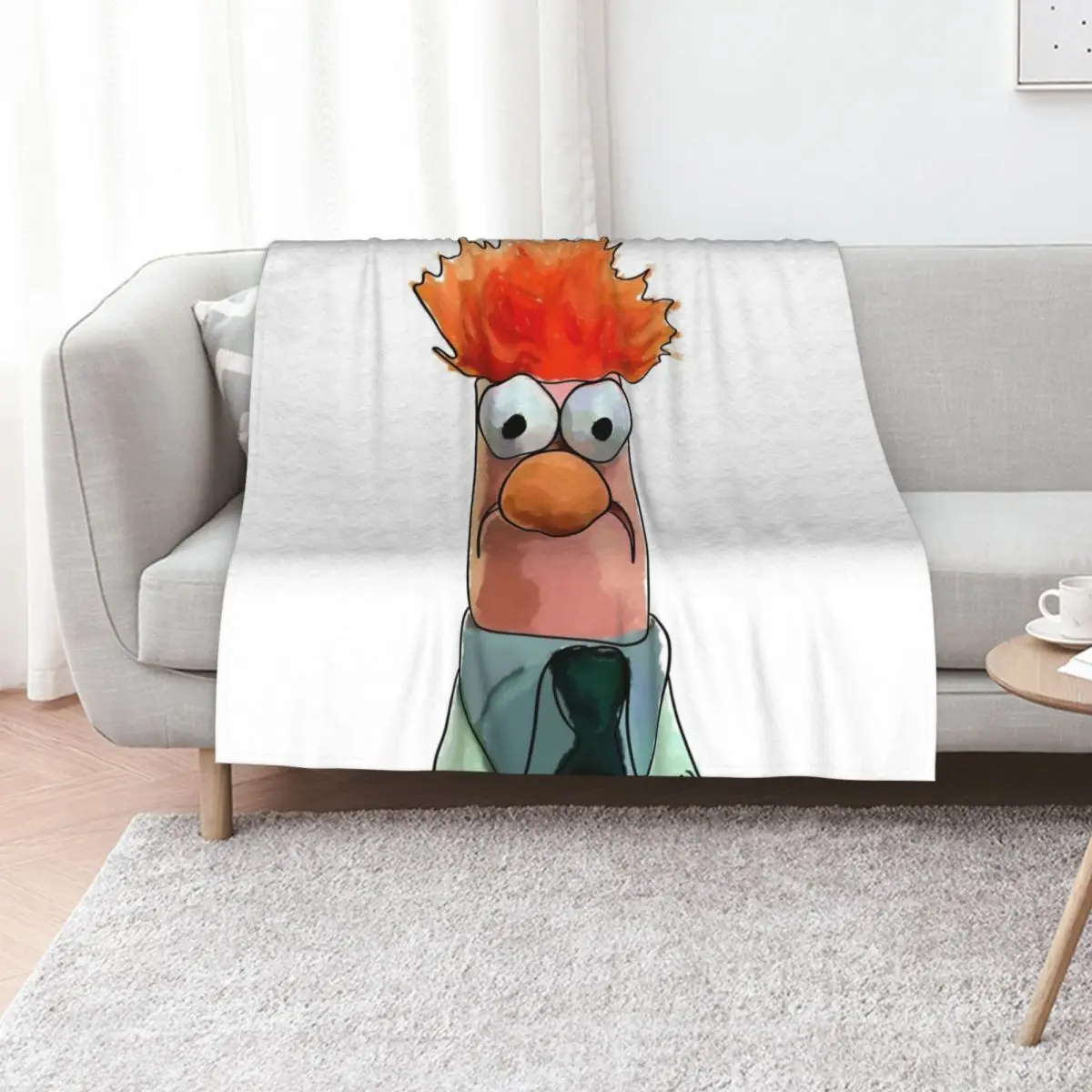 Original Beaker Sketch Throw Blanket Bed covers for babies Flannel Cute Warm Retros Blankets