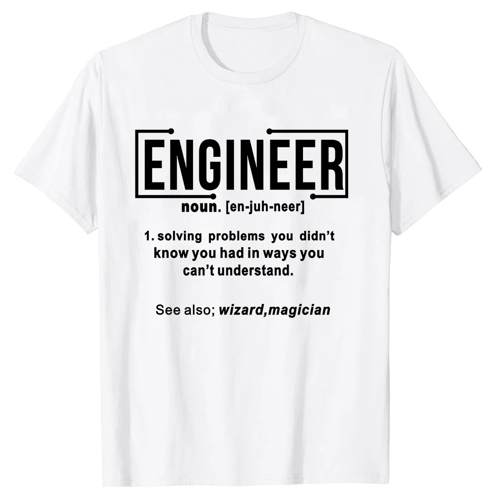 Engineer Dad Definition Noun Funny T Shirt Men Summer Cotton Harajuku Short Sleeve O Neck Streetwear Black Geek Computer T-shirt