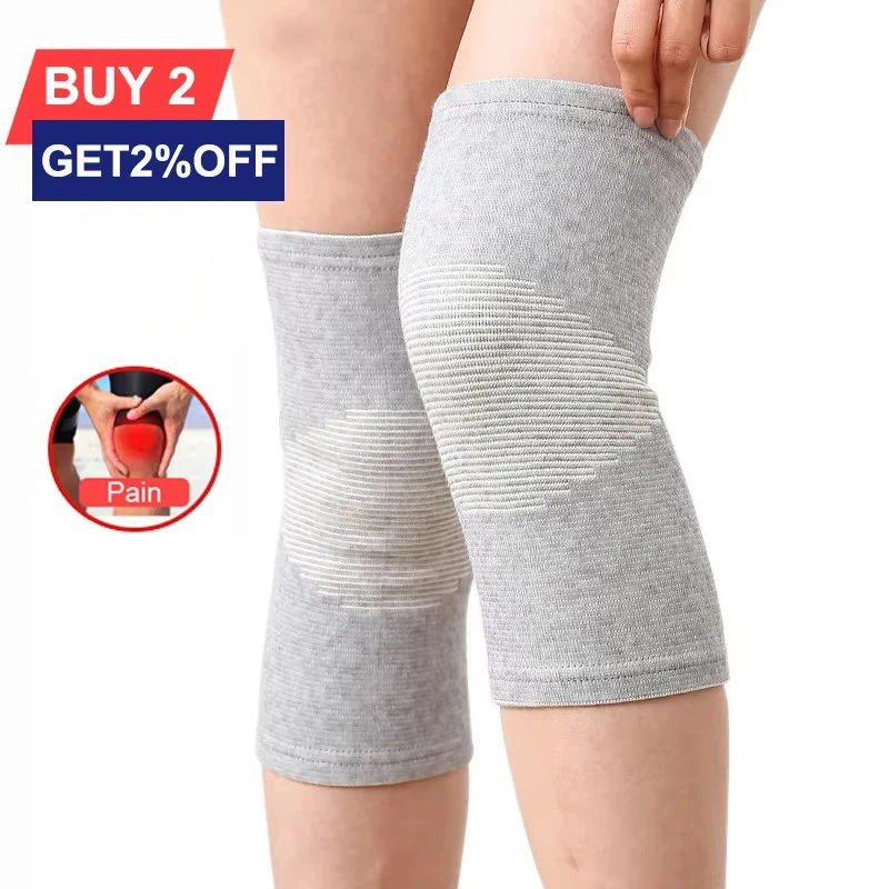 COYOCO Knee Support Protector 1 Pcs Leg Arthritis Injury Gym Sleeve Elasticated Bandage Knee Pad Charcoal Knitted Kneepads Warm