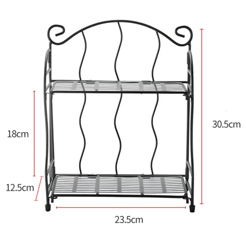 Two-Tier Desktop Storage Bookshelf Vertical Pattern Desktop Bookshelf Simple Shelf Free Perforated Iron Book Shelf