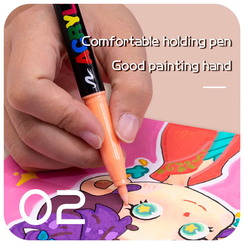 Imagem -05 - Guangna Skin Tone Marcadores Canetas Nylon Soft Head Marcadores Acrílicos Caneta Impermeável Soft Brush Nib Cor Figura Pintura Escola