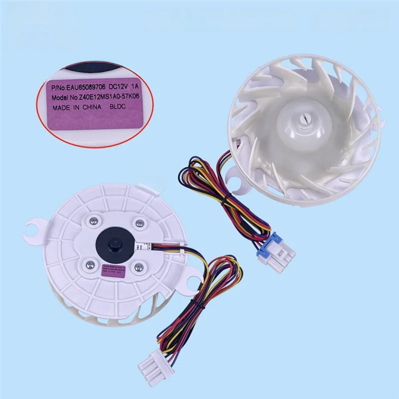 ABBZ-EAU65089706 Motor de ventilador evaporador de refrigerador para frigorífico Z40E12MS1A0-57K06 pieza de repuesto de Motor de ventilador de refrigeración DC 12V