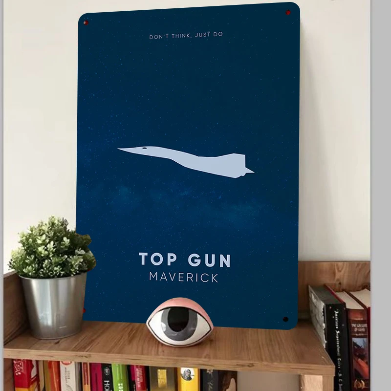 Top Gun Maverick Movie Peripheral F14 Fighter Silhouette Metal Iron Painting Living Room Study Decor