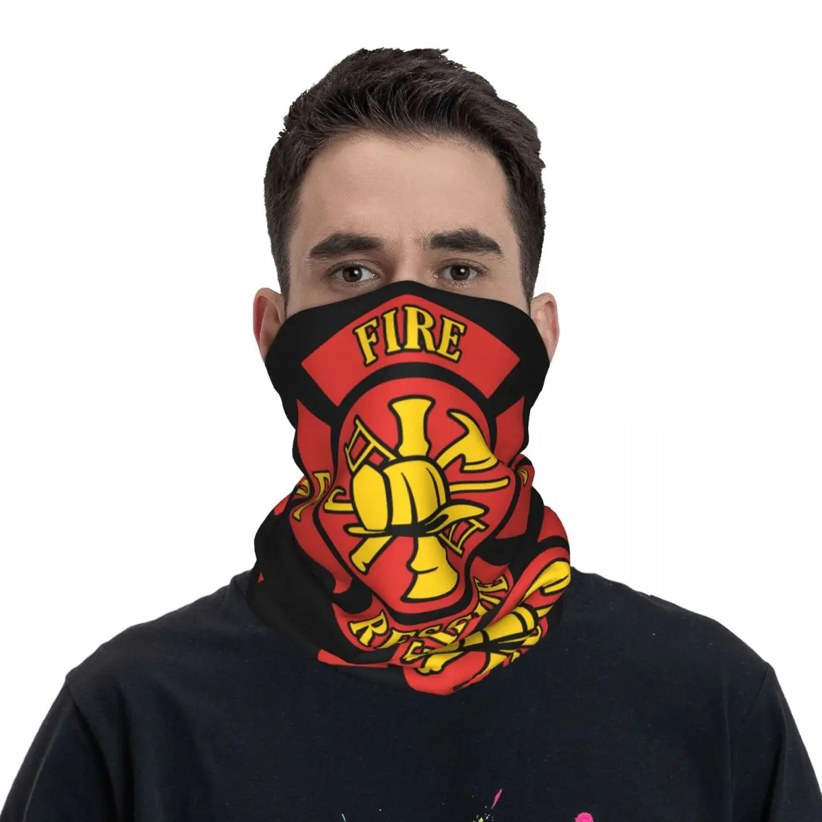 

Firefighter Rescue Maltese Florian Cross Wrap Scarf Merch Neck Gaiter Bandana Multi-use Run Headwear For Men Women All Season