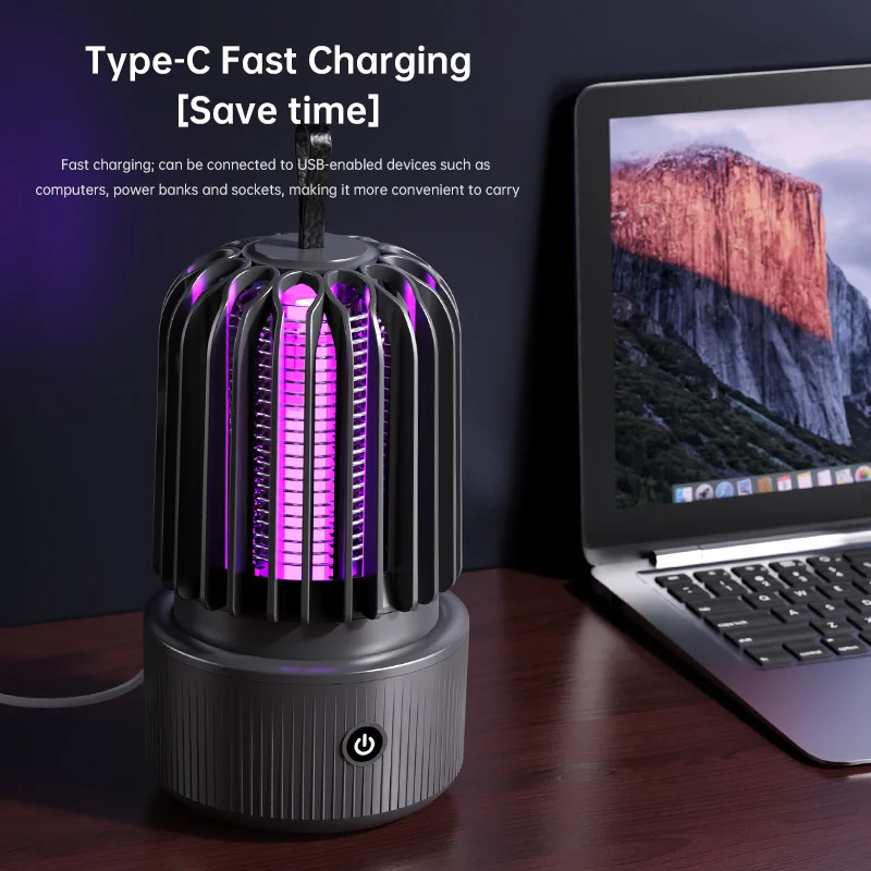 Neue elektrische Mückenvernichtungslampe mit UV-Licht und Stromschlagfunktion, 2-in-1-Mückenkiller, USB-wiederaufladbar für Zuhause und Camping – Detail 14
