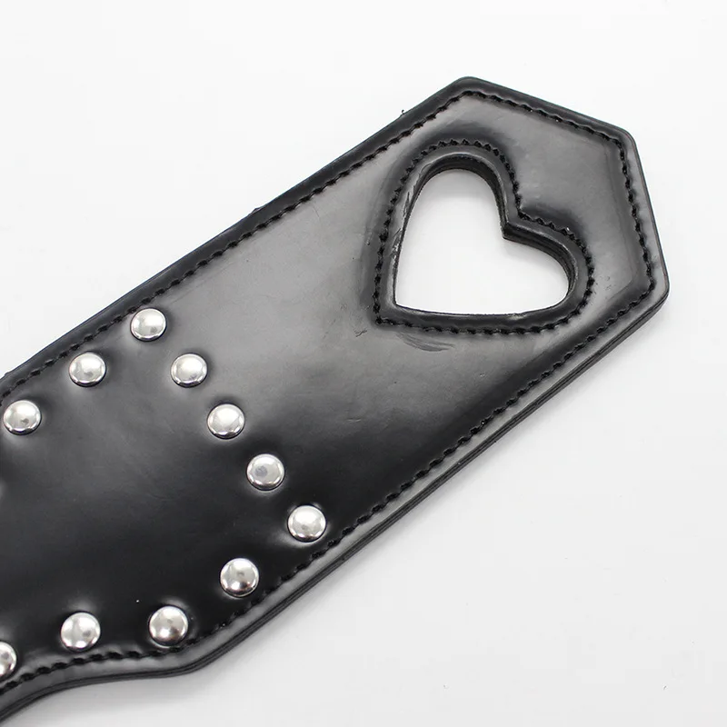 Adult erotic tease toy spanking black red with spikes heart shaped skeleton hand clapper adult