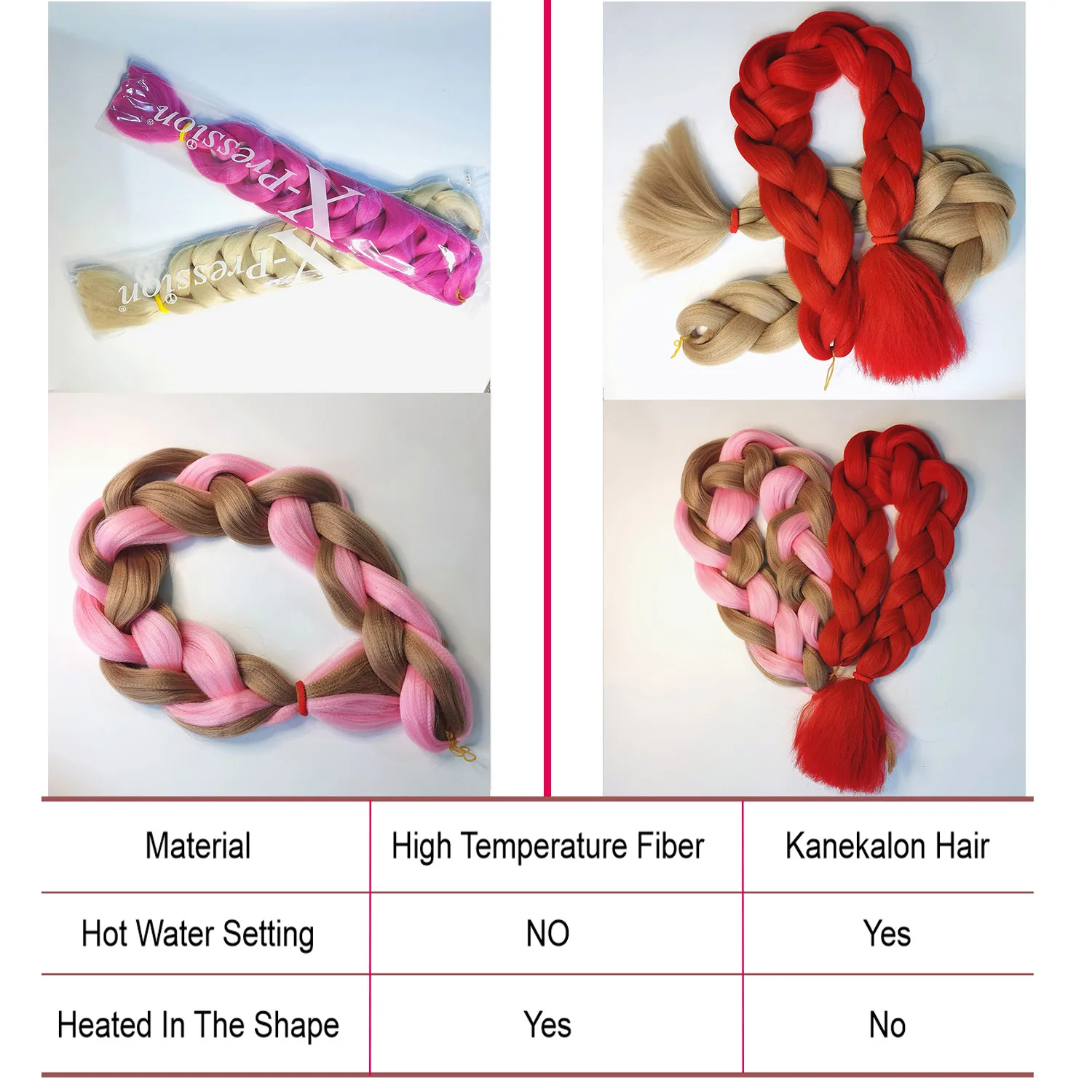 Jumbo Vlechten Haarverlenging Gehaakte Vlechten Haar 165 g/stk Xpression Pure Kleur Synthetische Gehaakte Vlechten Haarverlenging