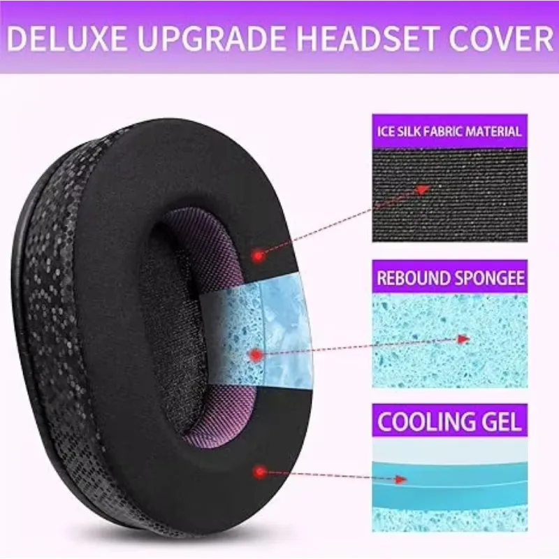 وسادات أذن بديلة من جل الثلج السحري لهاتف Sony INZONE H9/H7/WH-G900N توسيد أذن مريح لسماعات الرأس #3