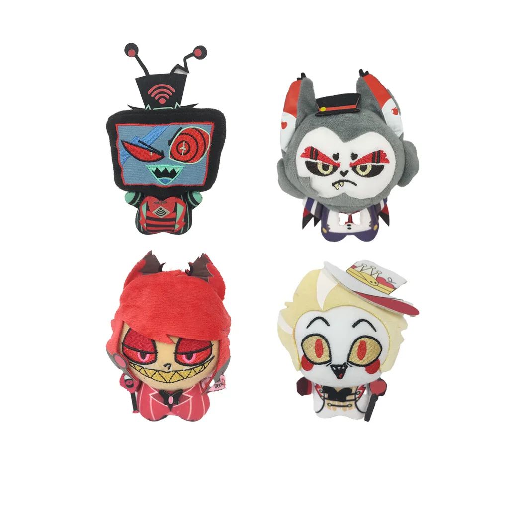 Muñecos de Peluche de 10 cm, Anime Hazbin Hotel Alastor, Colgante, Regalo Festivo, Juguetes de Peluche con Estampado Husk p