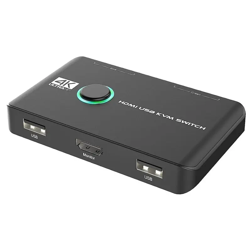 

(A26M) 4K KVM Switch USB HDMI-Compatible Switches for 2 Computers Share Keyboard Mouse Printer and Monitor, Support 4K@60Hz