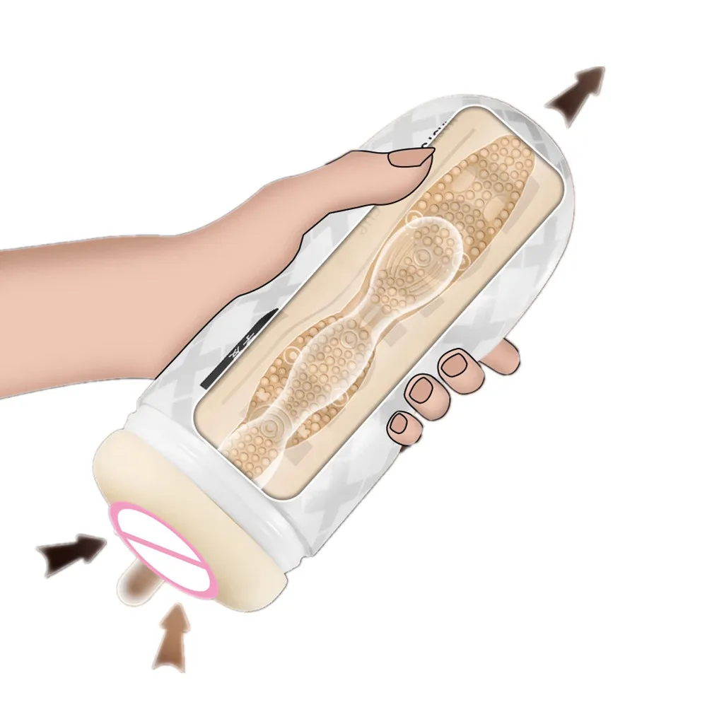 Realistic Vagina Anal Oral Deep Throat Masturbation Cup Vacuum Sucking Soft Silicone Male Penis Glans Trainer Sex Toy for Men view 6