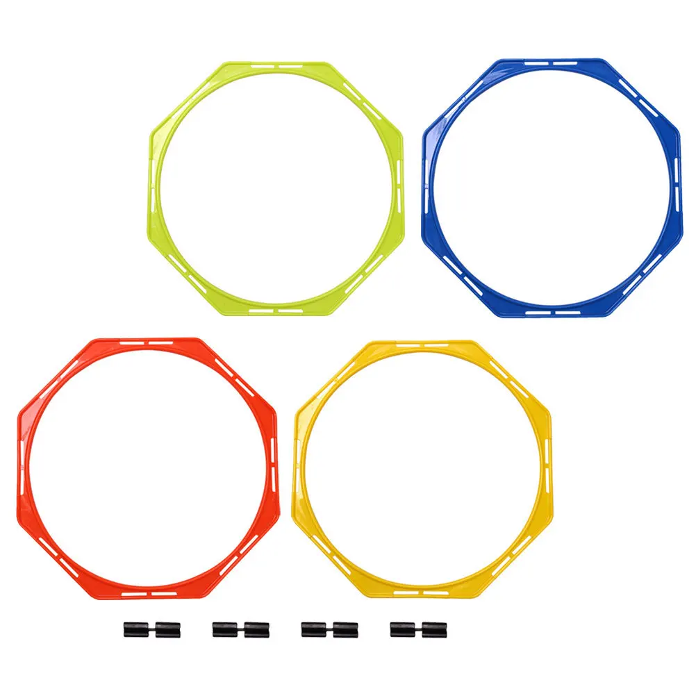 

4Pcs Soccer Training Agility Rings Durable PP Material Bright Colors Improve Footwork Flexibility Football Exercise Circles