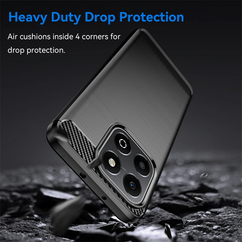 For Huawei Honor X6b Case Cover Honor X6b Capas Shockproof Phone Back Bumper Soft TPU Carbon Fiber Cover Honor X6b X7b X8b X9b view 4