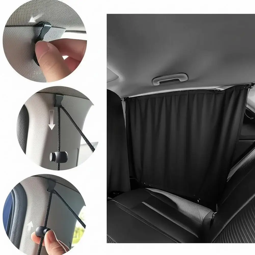 4pcs Car Privacy Curtains Set Air Conditioning Divider Curtain Front And Rear Seats&Side Windows UV Protection Sun Shade Car Too
