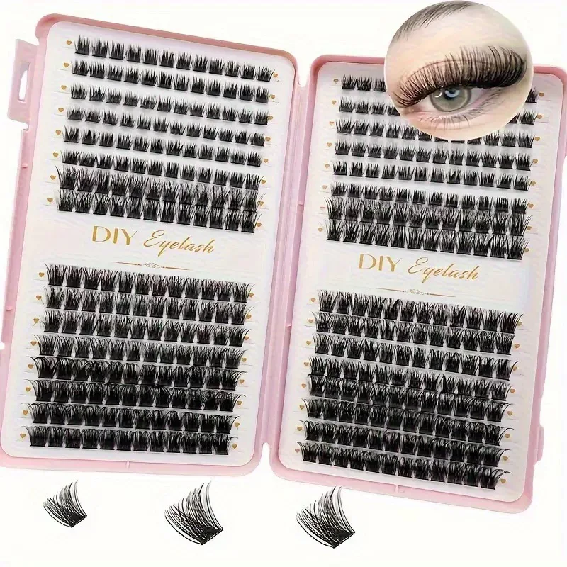 

384pcs Individual Eyelash Book Dense Naturally Thick And Fluffy Eyelashes Clusters DIY Eyelash Bundle Makeup Tools Wholesale