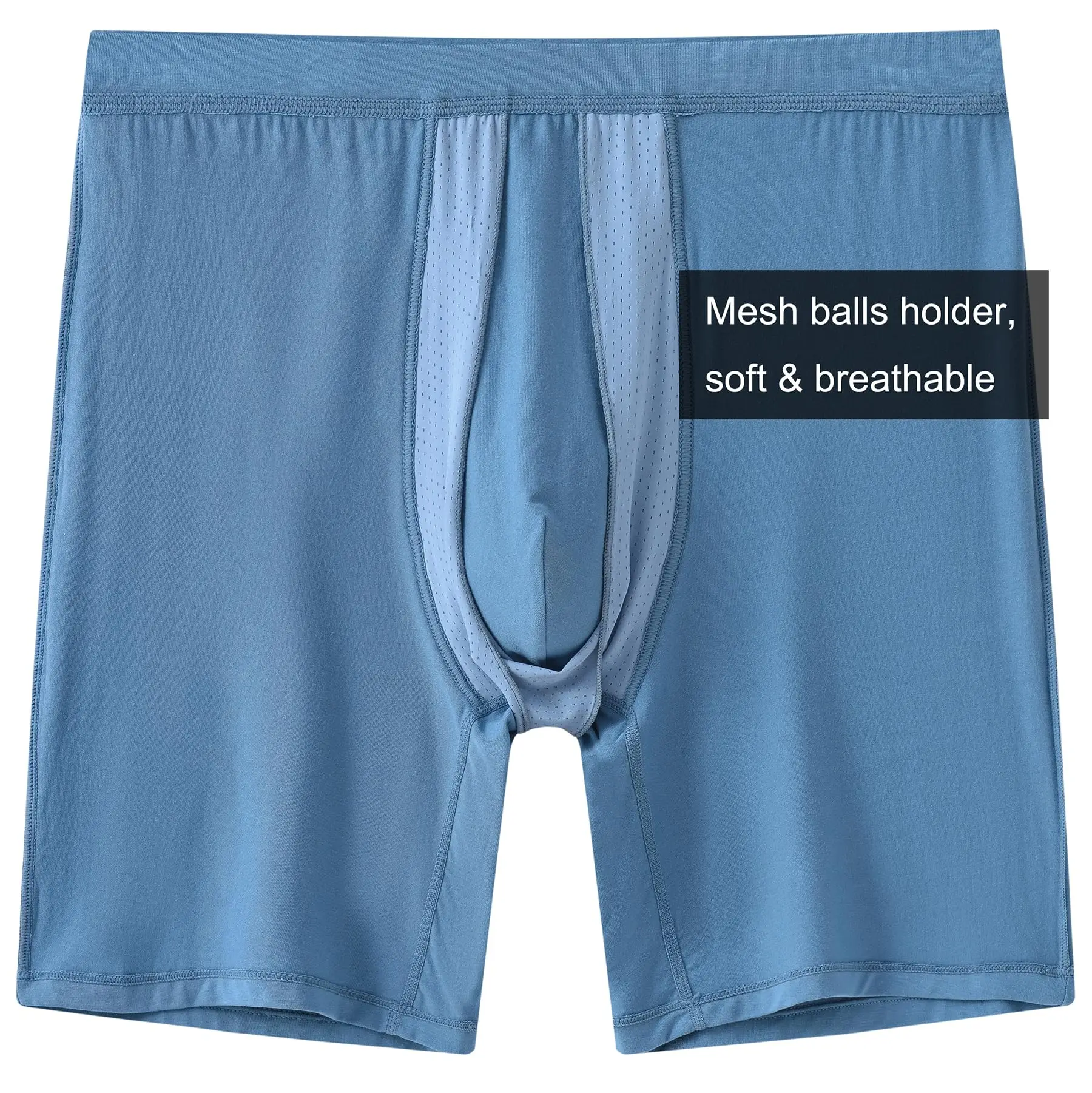 Zonbailon Mens No Ride-up Boxer Briefs Support Pouch Boxer Briefs Stretch Underwear with Flap for Balls