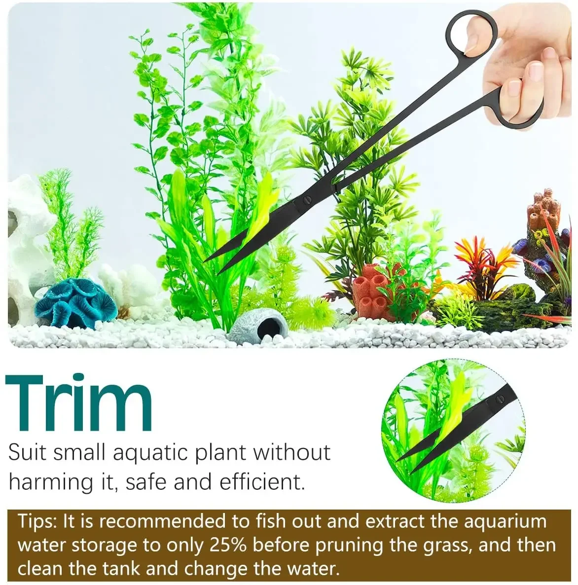 4-IN-1 Aquarium Tools Kit Aquascape Anti-Rust Aquatic Plant Tool Stainless Steel Tweezers Scissors Spatula Fish Tank Accessories