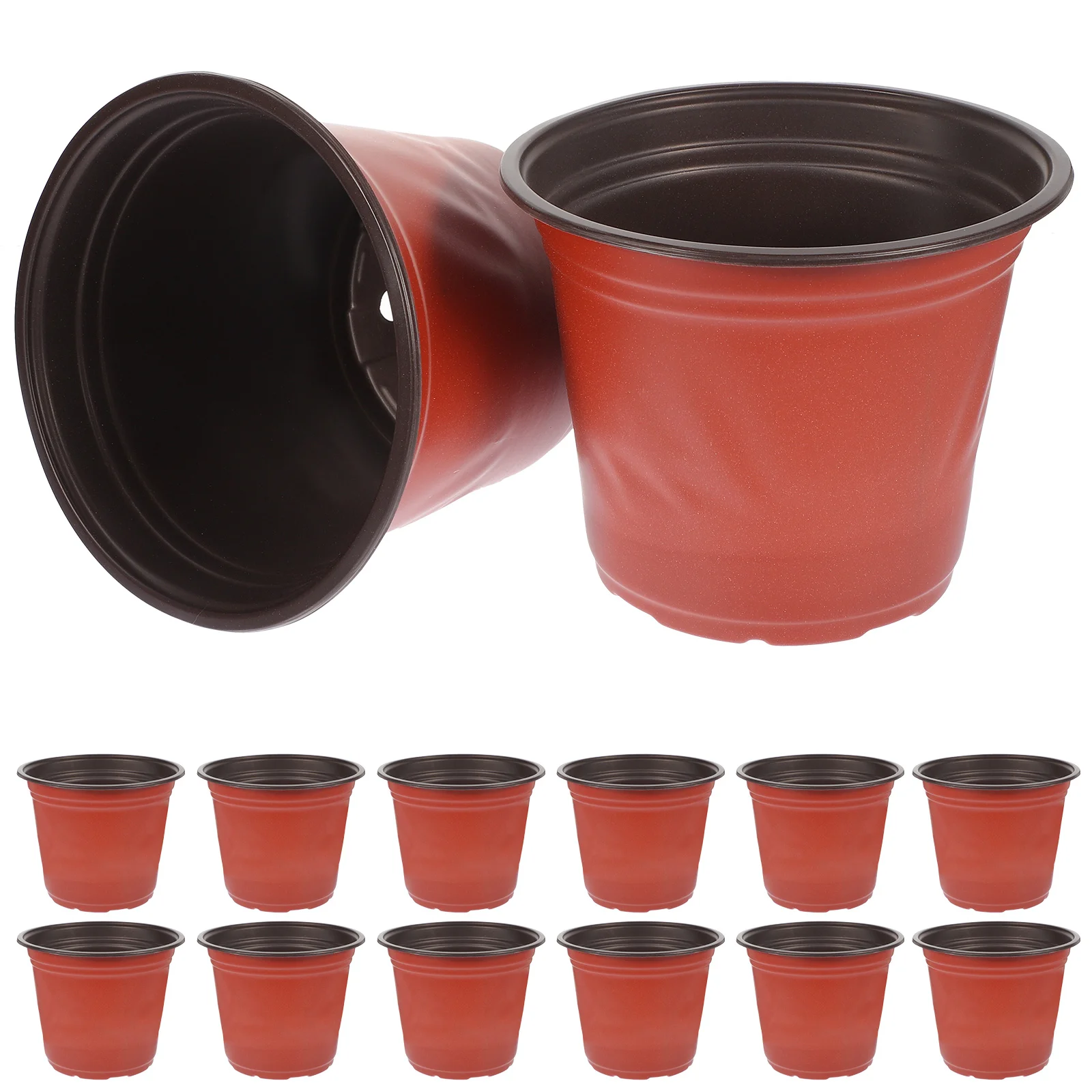 

50 Pcs Flower Pot Seedling Planter Nursery Pots for Indoor Plants Two-color Garden Supply Plastic