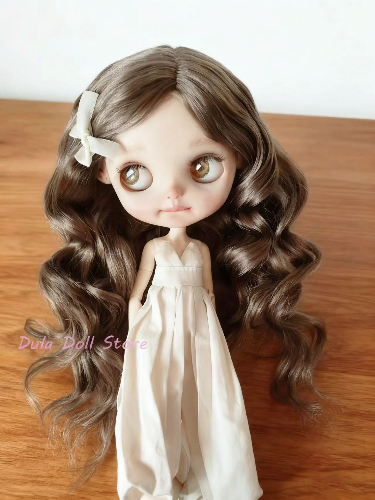 

Длинные парики ручной работы Dula Doll для Blythe Qbaby, натуральные волнистые рулоны из мохера, жесткие швы для головы 9-10 дюймов