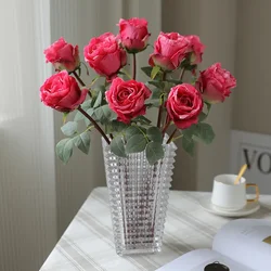 43CM Vintage Charred Edge Princess Rose Artificial Flower Bouquet Living Room Home Decoration Flower Arrangement Decoration