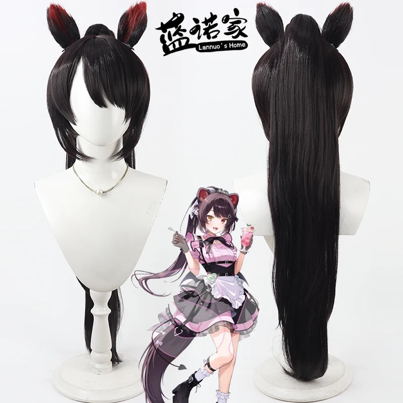 Virtual YouTube Vtuber Inui Toko Cosplay Wig Halloween Carnival Party Props Synthetic Hair Heat Resistant Fiber + Wig Cap