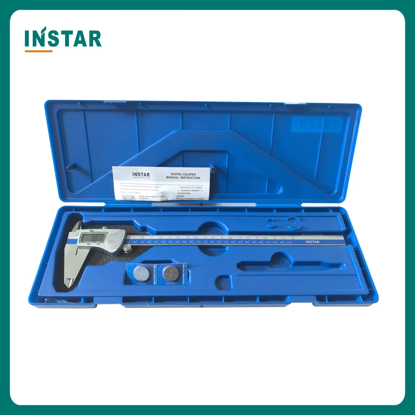 Calibro digitale INSTAR Calibro a corsoio elettronico da 0-300 mm Calibro a corsoio in acciaio temprato da 12 pollici ad alta precisione 0,01 mm