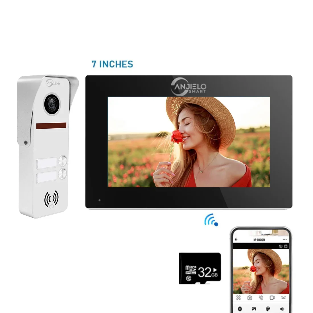 Wifi Intercom Tuya 7/10 Inch Video Tuya Smart Home video 2 doorbell System 1080P 160°Wired Doorbell Camera Full Touch Monitor