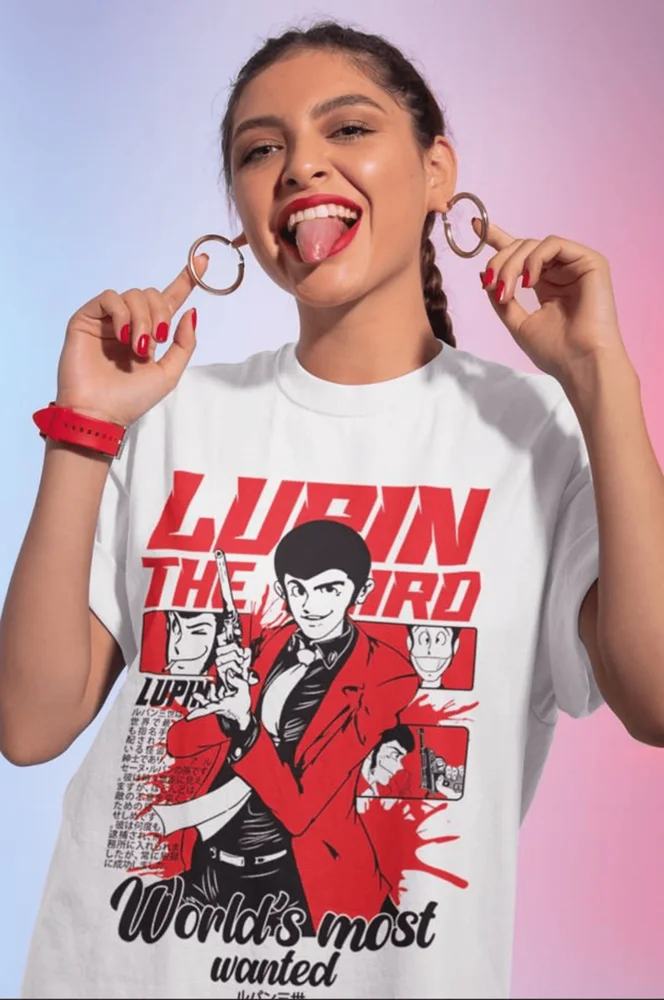 لوبين الثالث تي شيرت لوبين الثالث لوبين القميص الجديد الثالث اليابان أنيمي هدية القميص