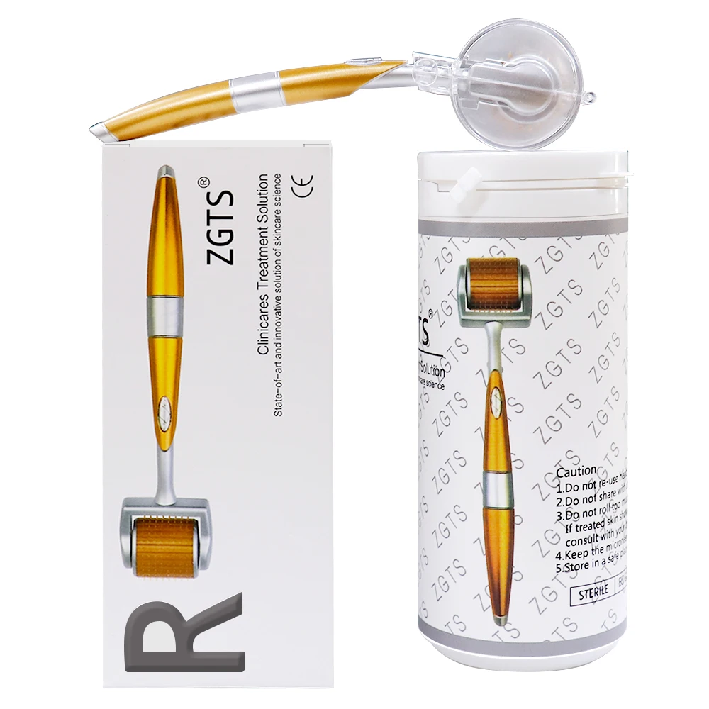 

ZGTS 192 Needles Derma Roller Professional Titanium Stainless Steel Needles System for Beard Hair Skin Care Microneedle Roller