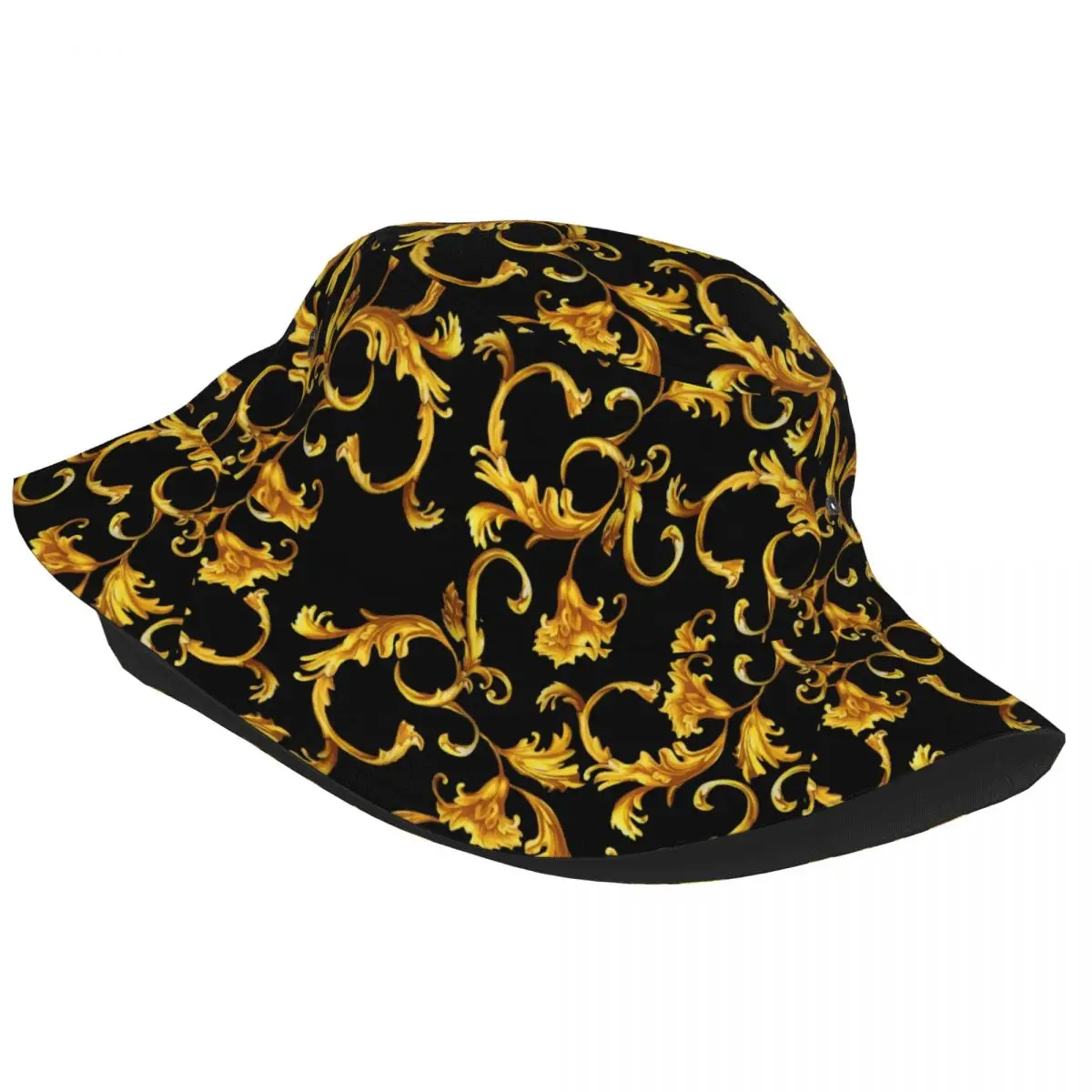 Woman Men Bob Hat Gold Baroque Luxury Bucket Hats Caps Birthday Gift Idea