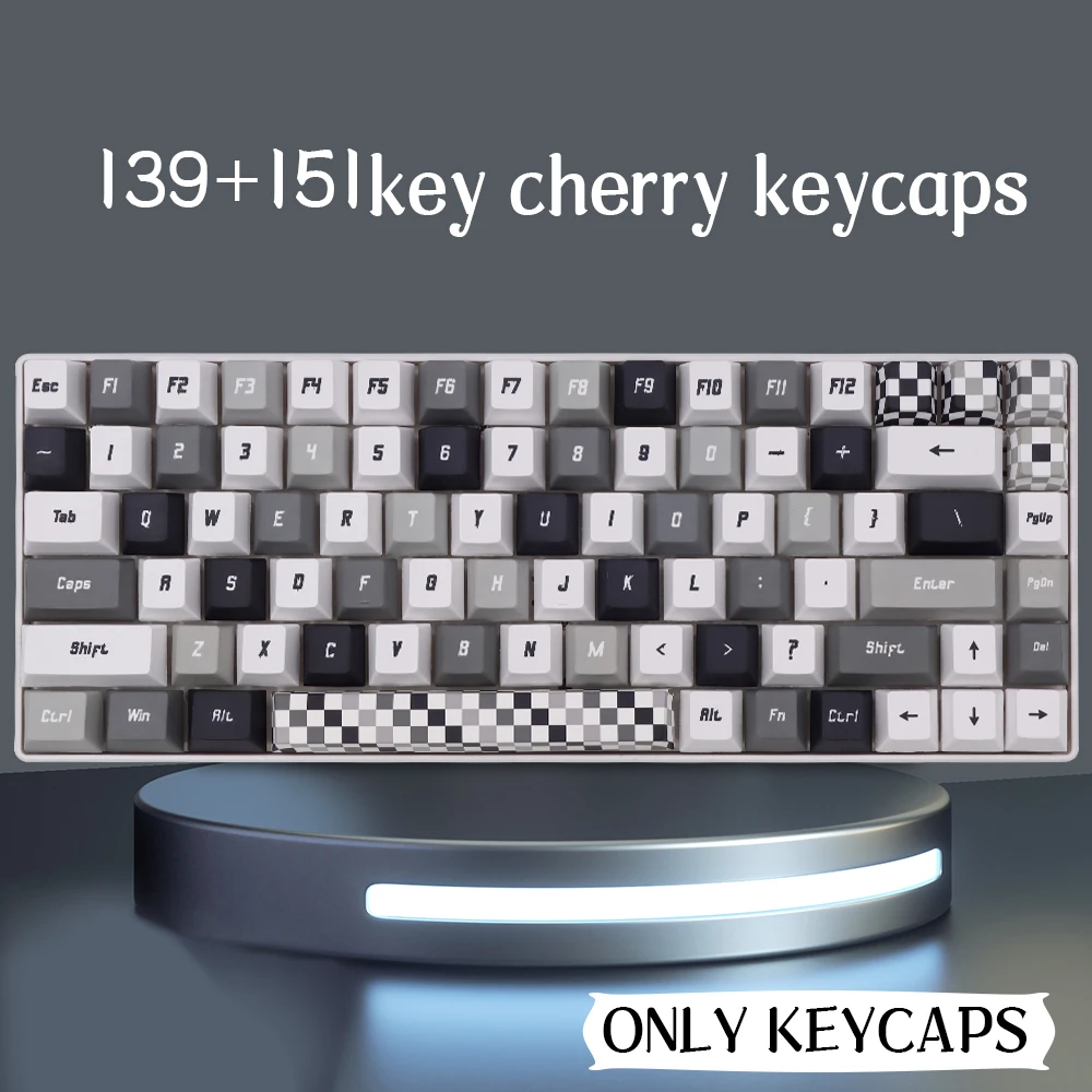 139+151 keys black and white checkered 