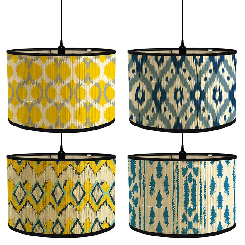 Handmade Retro Lamp Shade Japanese Homestay Bar Cafe Home Decor Folk Chandelier Light Cover Weave Bamboo Lighting Crafts