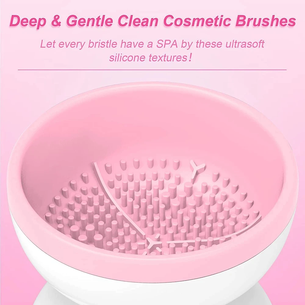 Women's Electric Makeup Brush Cleaning USB Rechargeable Automatic Rotating Silicone Cleaning Cosmetics Cleaning Tool Accessories