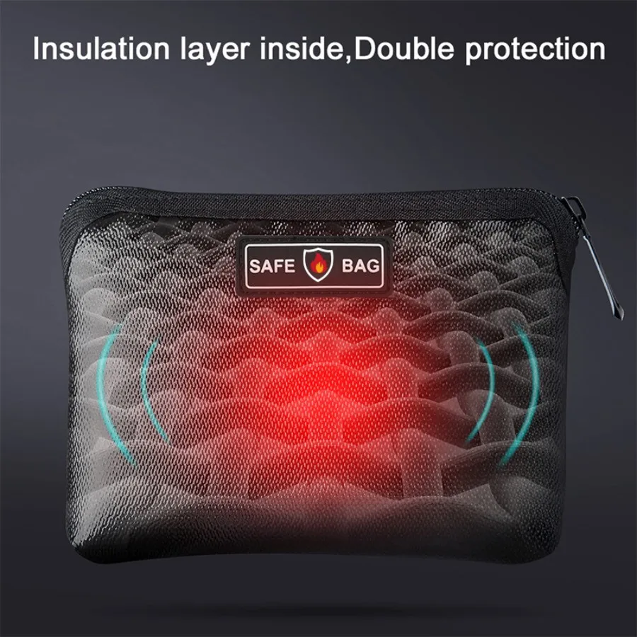 Fireproof Waterproof Document Bags Liquid Silicone Material Heat Insulation Fire and Water Resistant Safe Bag Zipper