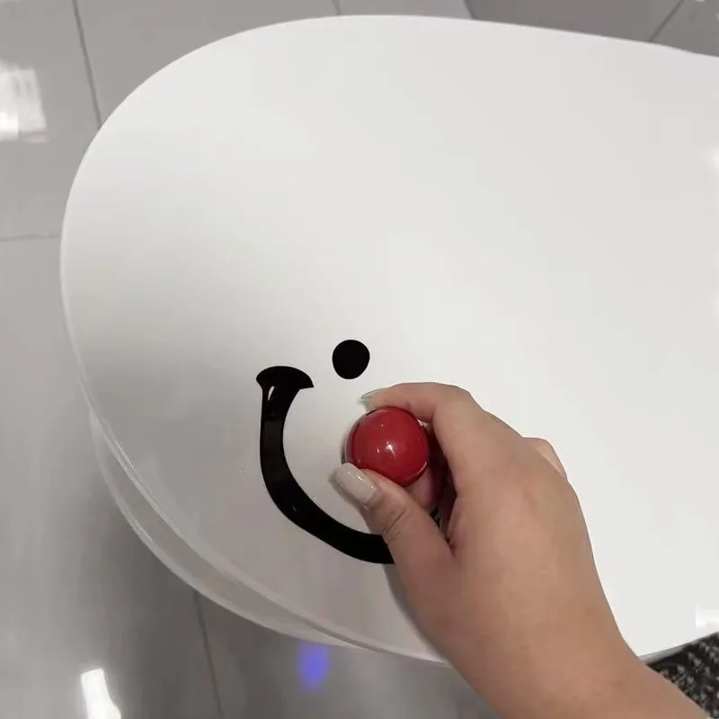 Smiley Face Toilet Seat Flip Handle Household Toilet Handle Anti Dirty Lid Lifting Device Home Decoration Accessories