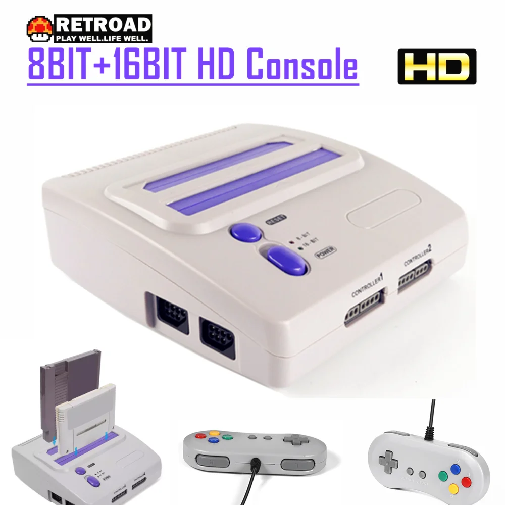 HD Dual System For NES&SNES/SFC Retro TV Game Console,Real  Hardware Support N8  And Super SD2 Flash Card