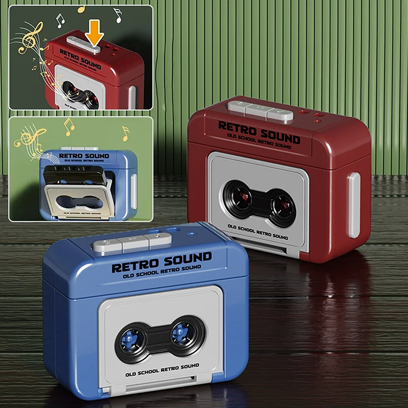 〔CC〕|Classic Retro Cassette Tape Recorder Creative Tape Player Portable Pendant DIY Music Box Movement Keychain Musical Gift 