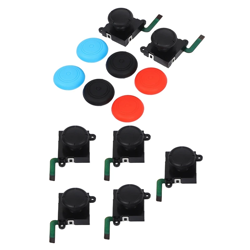 2-Pack 3D Joycon Joystick ABLEWE Analog Thumb Stick Joy Con Repair Kit With 5Pcs Replacement 3D Analog Rocker Joy Stick