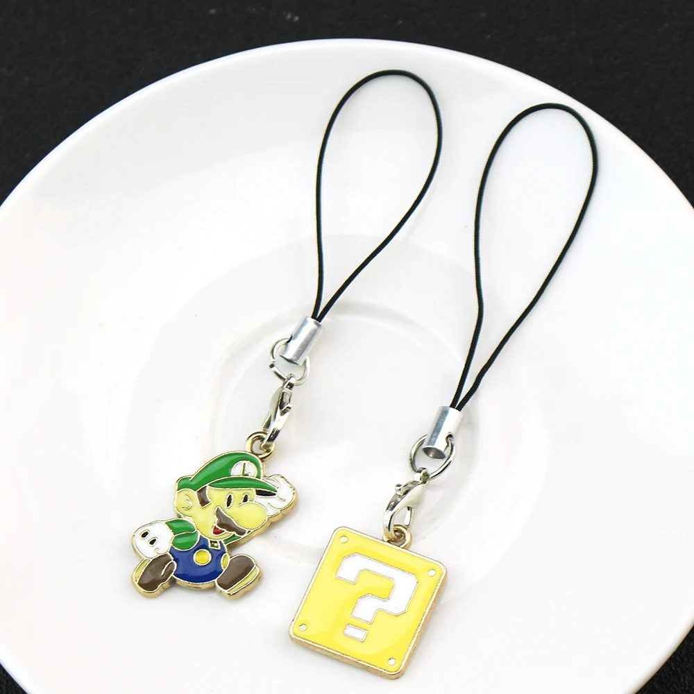 Cartoon Game Super Mario Phone Chain Toad Question Mark Block Pendant Anime  Keychain Accessories Couple Bag Decorations Gift