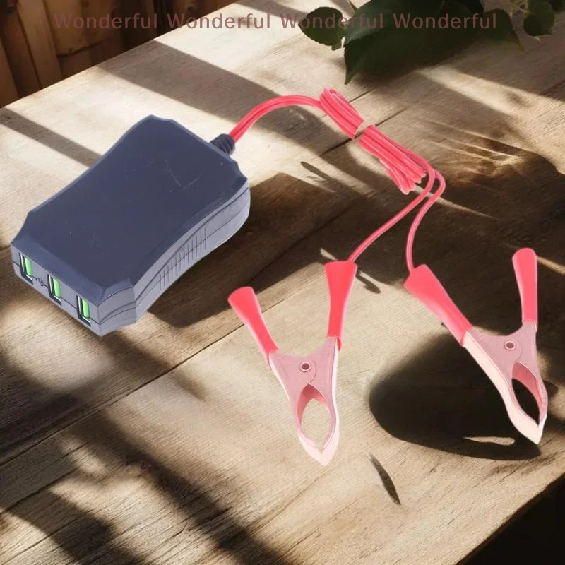 محول قوي 12 فولت 24 فولت إلى 5 فولت، قطعة واحدة، مع مشبك بطارية و3 منافذ USB لشحن الهاتف المحمول الفعال #1