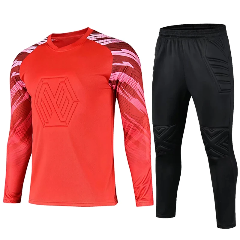 Football Long Sleeves jerseys Goal Keeper Uniforms Sport Training  football uniform Men kids Soccer Suit Protection Kit Clothes