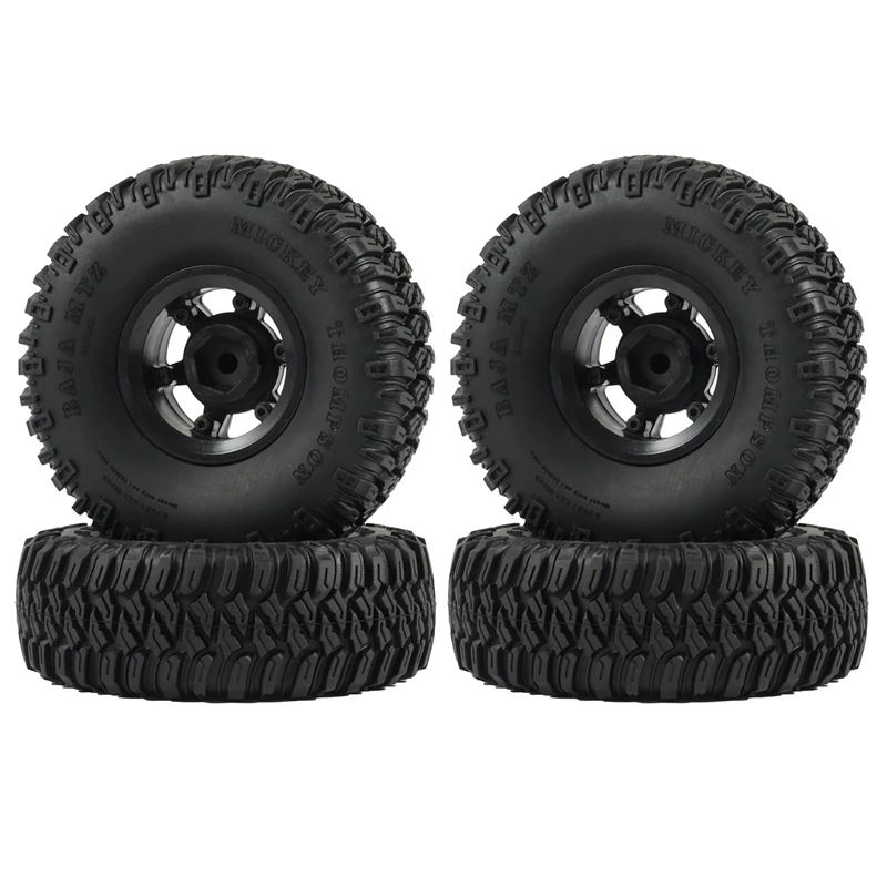 4PCS 1.55Inch Beadlock Wheel Rim Tires Tyre for RC Crawler Car Axial Jr 90069 D90 TF2 Tamiya CC01 LC70 MST JIMNY,A