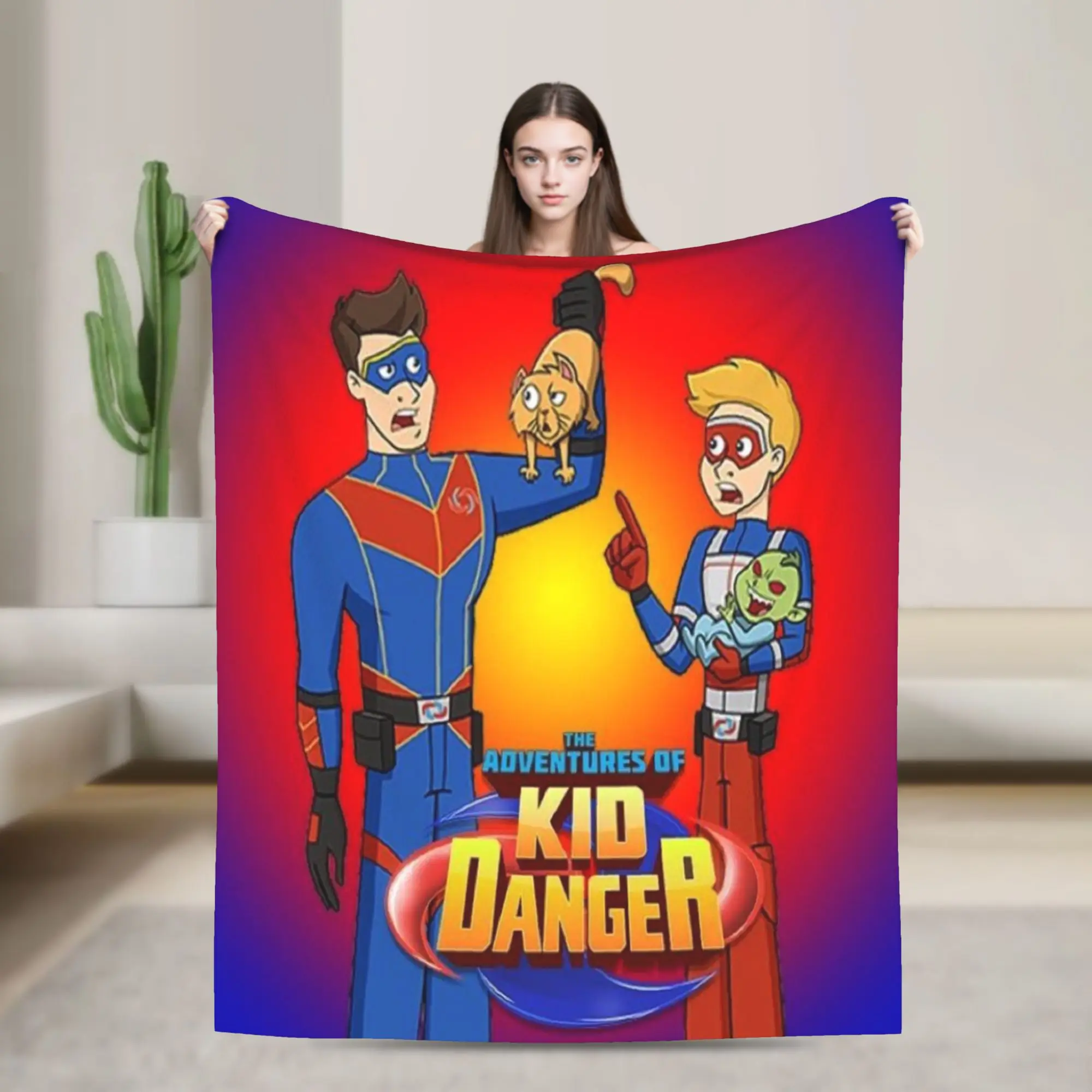Captain Henry And Kid Danger  Blankets Velvet  Multifunction Soft Throw Blanket for Home Plush Thin Quilt