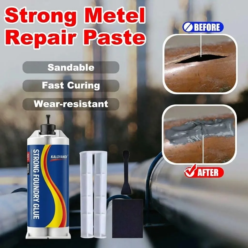 Strong Foundry Glue 100ml AB Metal Repair Paste Heavy Duty Cold Weld Industrial Adhesive Heat Resistant Casting Crack Repair Kit
