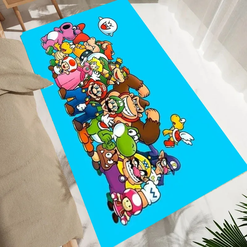 Cartoon S-Super M-Mario Bros Game Rug Area Carpet for Living Room Kids Bedroom Sofa Kitchen Hallway Decor Child Non-slip Mats view 5